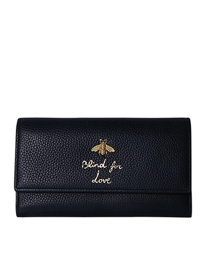 Gucci Animalier Contitental Wallet, &pound;200, Accessories, Black, Leather, Front view